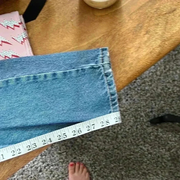 Vintage reworked jeans high rise mom fit smiley face patch - Picture 7 of 7